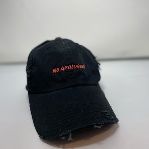 No Apologies Black Tethered Baseball Cap Unisex
